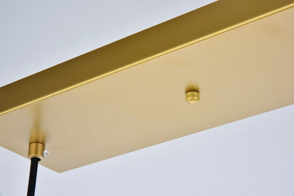 Elegant Furniture & Lighting - Baxter 3 Lights Brass Pendant With Frosted White Glass - LD2237BR veiw 6