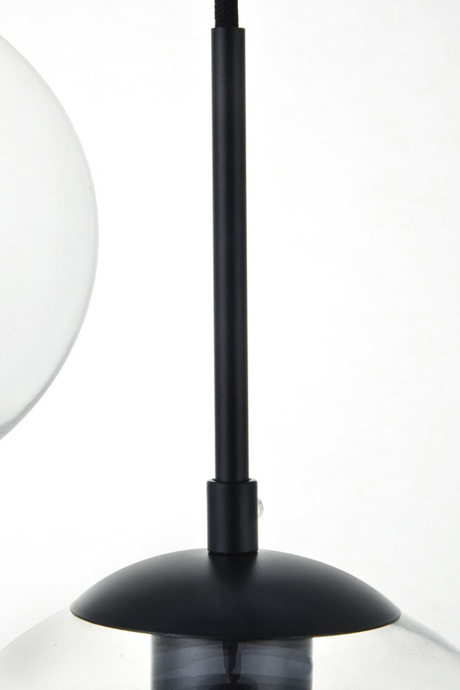 Elegant Furniture & Lighting - Baxter 5 Lights Black Pendant With Clear Glass - LD2228BK veiw 6