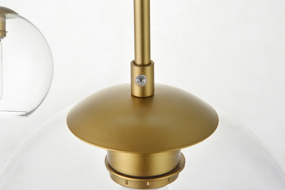 Elegant Furniture & Lighting - Baxter 5 Lights Brass Pendant With Clear Glass - LD2228BR veiw 6