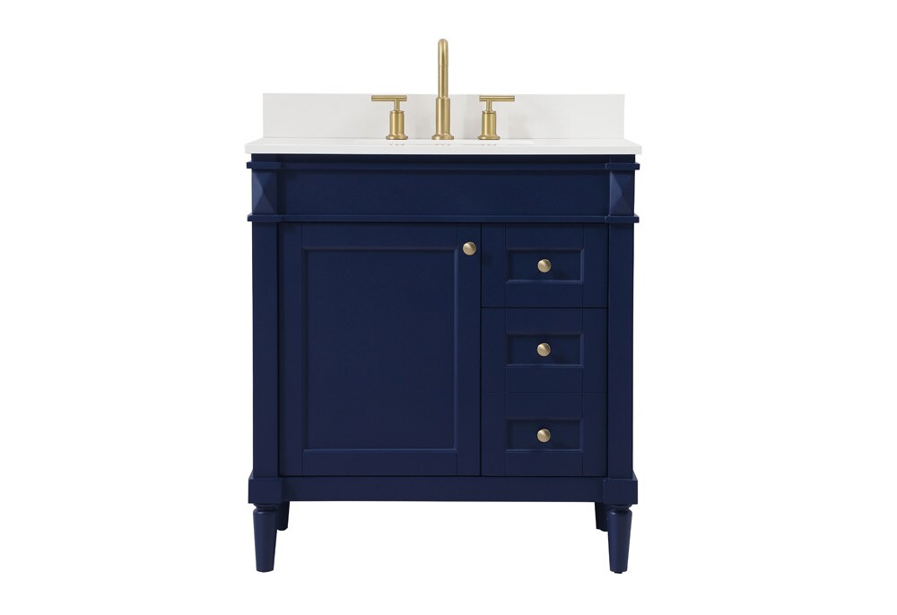Elegant Furniture & Lighting - Bennett 32 inch Single bathroom vanity in blue with backsplash - VF31832BL-BS veiw 1