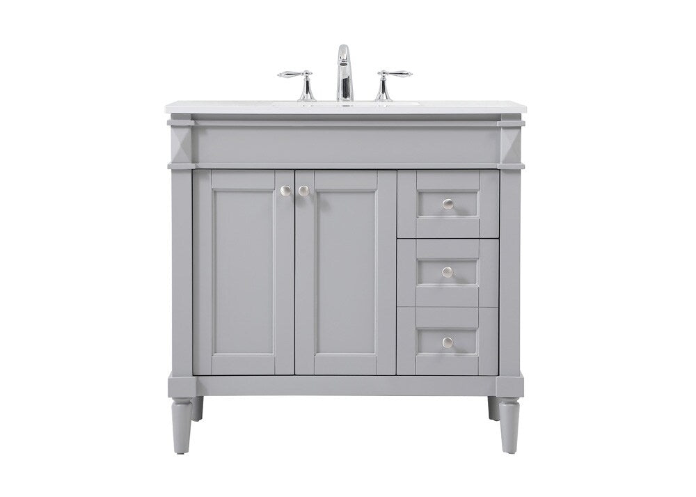 Elegant Furniture & Lighting - Bennett 36 inch Single bathroom vanity in grey - VF31836GR veiw 1