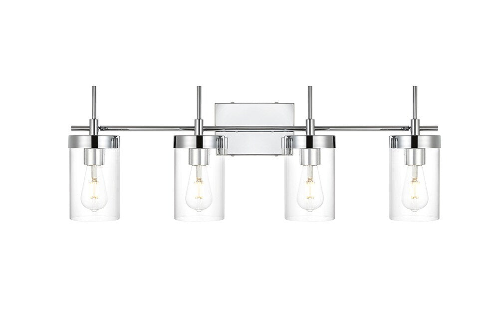 Elegant Furniture & Lighting - Benny 4 light Chrome and Clear Bath Sconce - LD7319W32CH veiw 1