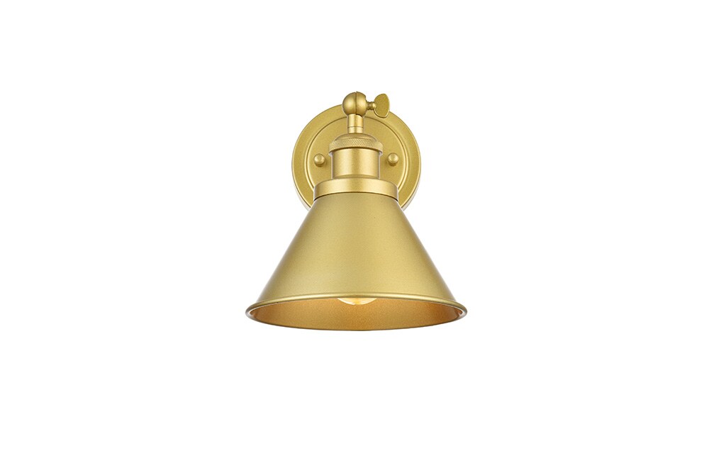 Elegant Furniture & Lighting - Bentley 1 light Brass Bath Sconce - LD7324W7BRA veiw 1
