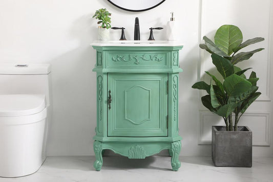 Elegant Furniture & Lighting - Berkshire 24 inch Single bathroom vanity in vintage mint - VF-1031VM veiw 2