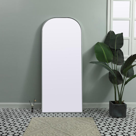 Elegant Furniture & Lighting - Blaire Metal Frame Arch Full Length Mirror 28x66 Inch in Silver - MR1B2866SIL veiw 2
