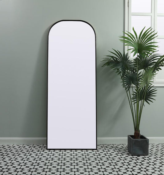 Elegant Furniture & Lighting - Blaire Metal Frame Arch Full Length Mirror 28x74 Inch in Black - MR1B2874BLK veiw 2