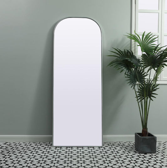 Elegant Furniture & Lighting - Blaire Metal Frame Arch Full Length Mirror 28x74 Inch in Silver - MR1B2874SIL veiw 2