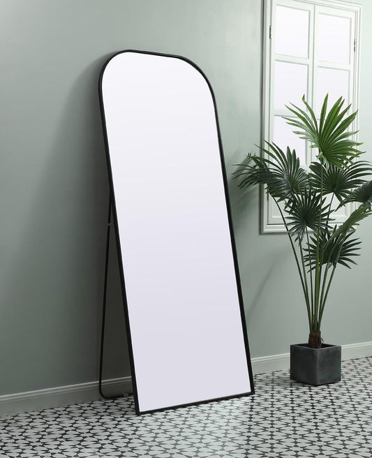 Elegant Furniture & Lighting - Blaire Metal Frame Arch Full Length Mirror 32x76 Inch in Black - MR1FL3276BLK veiw 3