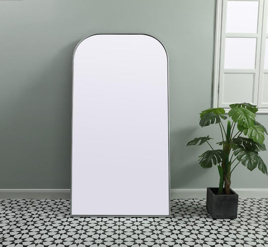 Elegant Furniture & Lighting - Blaire Metal Frame Arch Full Length Mirror 35x66 Inch in Silver - MR1FL3566SIL veiw 2