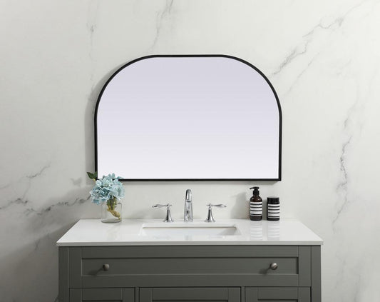 Elegant Furniture & Lighting - Blaire Metal Frame Arch Mirror 36x24 Inch in Black - MR1B3624BLK veiw 2