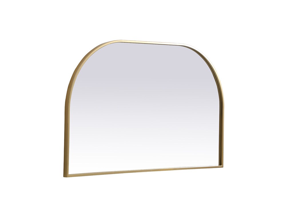 Elegant Furniture & Lighting - Blaire Metal Frame Arch Mirror 39x24 Inch in Brass - MR1B3924BRS veiw 8