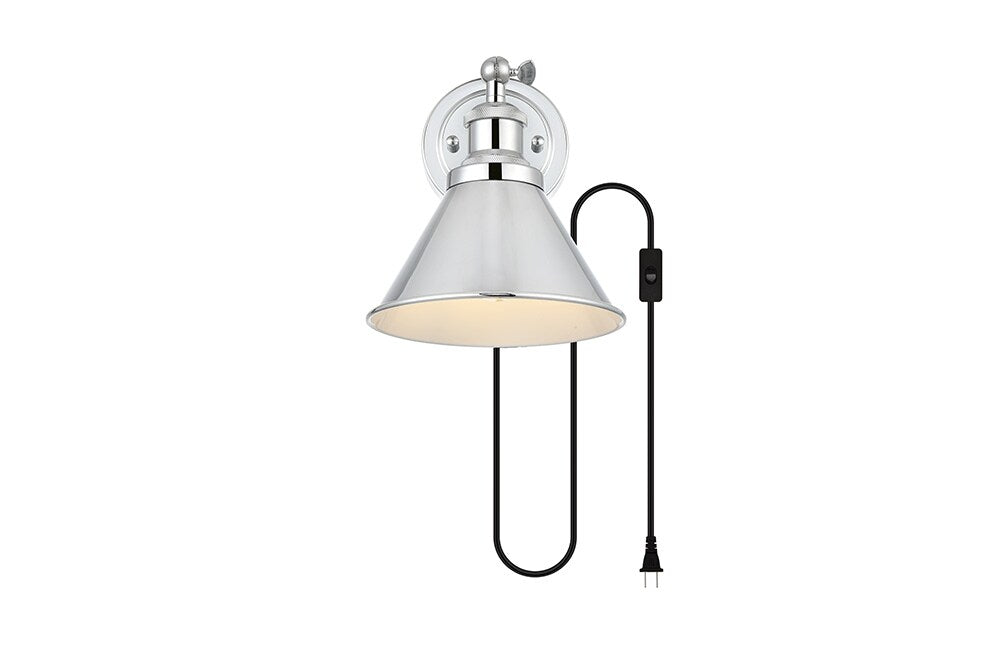 Elegant Furniture & Lighting - Blaise 1 light Chrome plug in wall sconce - LD7329W7CH veiw 1