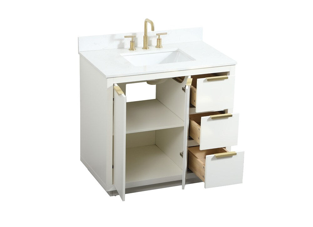 Elegant Furniture & Lighting - Blake 36 inch Single bathroom vanity in white with backsplash - VF19436WH-BS veiw 16