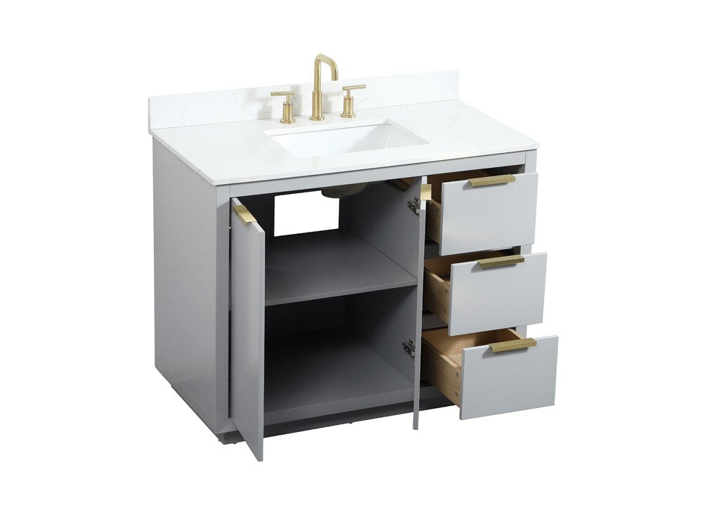 Elegant Furniture & Lighting - Blake 42 inch Single bathroom vanity in grey with backsplash - VF19442GR-BS veiw 16