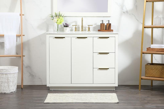 Elegant Furniture & Lighting - Blake 42 inch Single bathroom vanity in white with backsplash - VF19442WH-BS veiw 2
