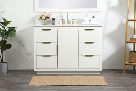 Elegant Furniture & Lighting - Blake 48 inch Single bathroom vanity in white with backsplash - VF19448WH-BS veiw 2