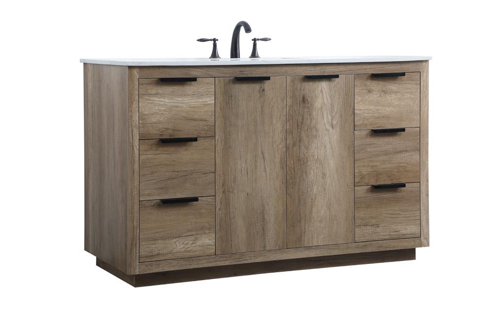 Elegant Furniture & Lighting - Blake 54 Inch SIngle Bathroom Vanity In Natural Oak - VF19454NT veiw 8
