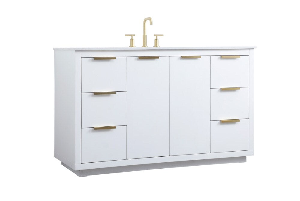 Elegant Furniture & Lighting - Blake 54 Inch SIngle Bathroom Vanity In White - VF19454WH veiw 8