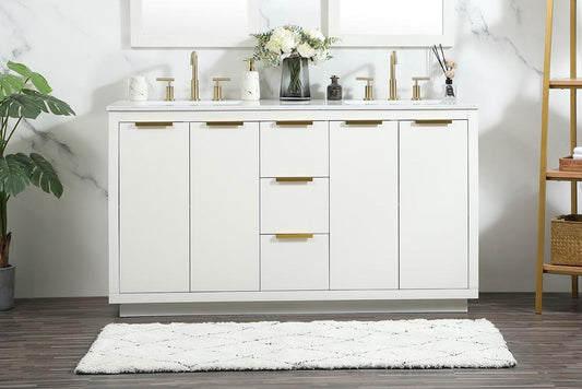 Elegant Furniture & Lighting - Blake 60 inch double bathroom vanity in white - VF19460DWH veiw 2
