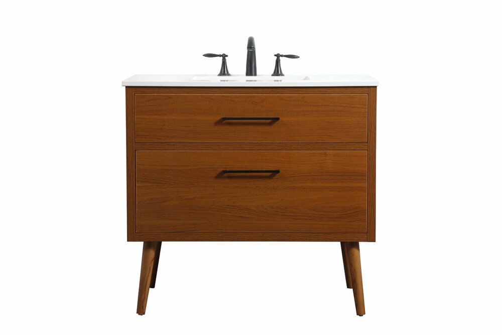 Elegant Furniture & Lighting - Boise 36 inch Single bathroom vanity in teak - VF41036MTK veiw 1