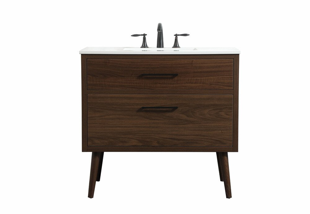 Elegant Furniture & Lighting - Boise 36 inch Single bathroom vanity in walnut - VF41036MWT veiw 1