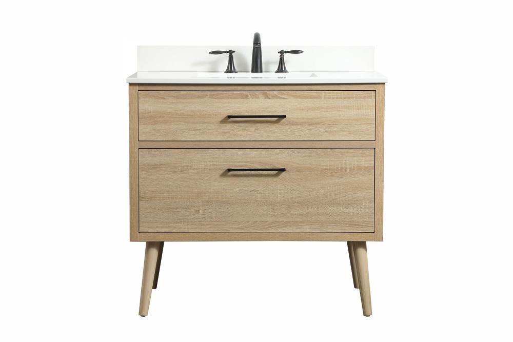 Elegant Furniture & Lighting - Boise 36 inch Single bathroom vanity in mango wood with backsplash - VF41036MW-BS veiw 1
