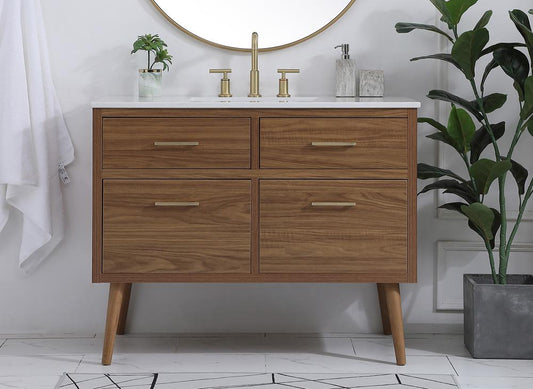 Elegant Furniture & Lighting - Boise 42 inch bathroom vanity in Walnut Brown - VF41042WB veiw 2