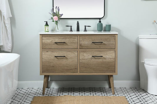 Elegant Furniture & Lighting - Boise 42 inch Single bathroom vanity in natural oak - VF41042NT veiw 2
