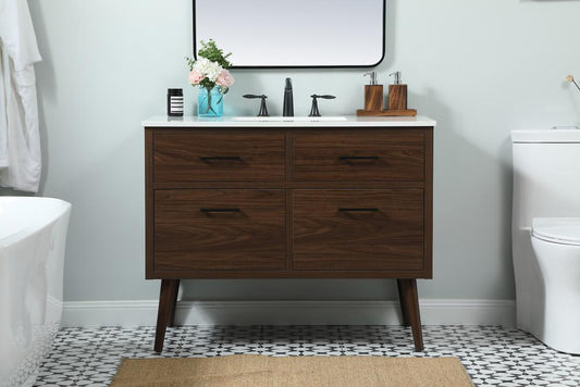 Elegant Furniture & Lighting - Boise 42 inch Single bathroom vanity in walnut - VF41042MWT veiw 2
