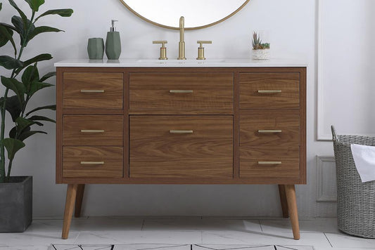 Elegant Furniture & Lighting - Boise 48 inch bathroom vanity in Walnut Brown - VF41048WB veiw 2