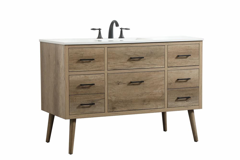 Elegant Furniture & Lighting - Boise 48 inch Single bathroom vanity in natural oak - VF41048NT veiw 8
