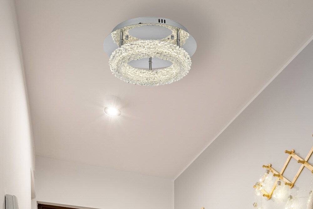 Elegant Furniture & Lighting - Bowen 14 inch Adjustable LED Flush Mount in Chrome - 3800F14C veiw 9