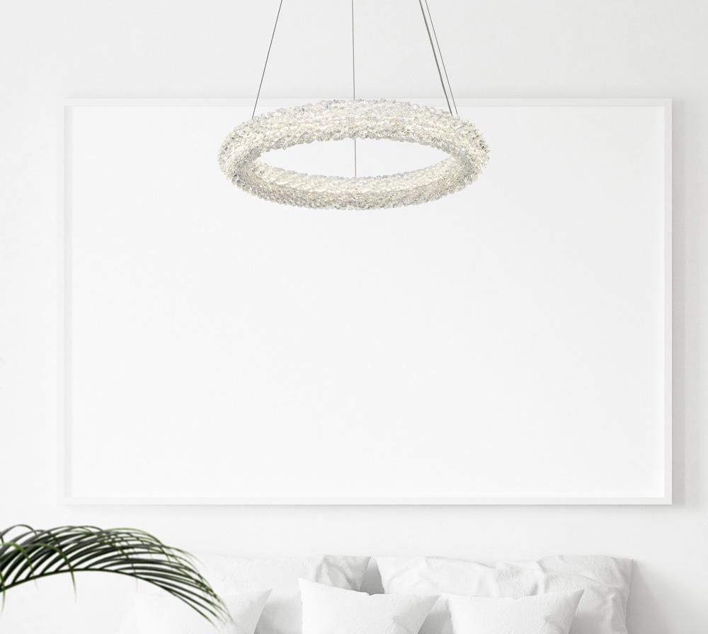 Elegant Furniture & Lighting - Bowen 18 inch Adjustable LED Chandelier in Satin Gold - 3800D18SG veiw 2
