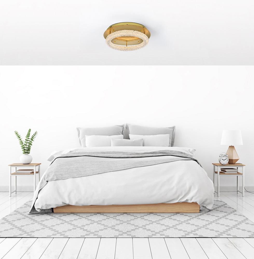 Elegant Furniture & Lighting - Bowen 22 inch Adjustable LED Flush Mount in Satin Gold - 3800F22SG veiw 9