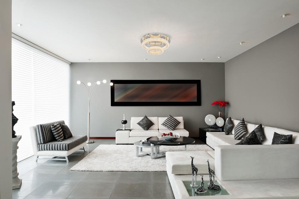 Elegant Furniture & Lighting - Bowen 22 inch Adjustable LED Flush Mount in Chrome - 3800F22L2C veiw 9