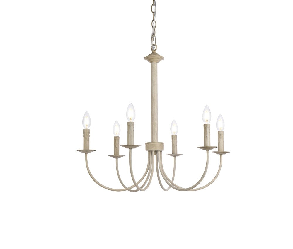 Elegant Furniture & Lighting - Brielle 6 lights pendant in weathered dove - LD7040D26WD veiw 1