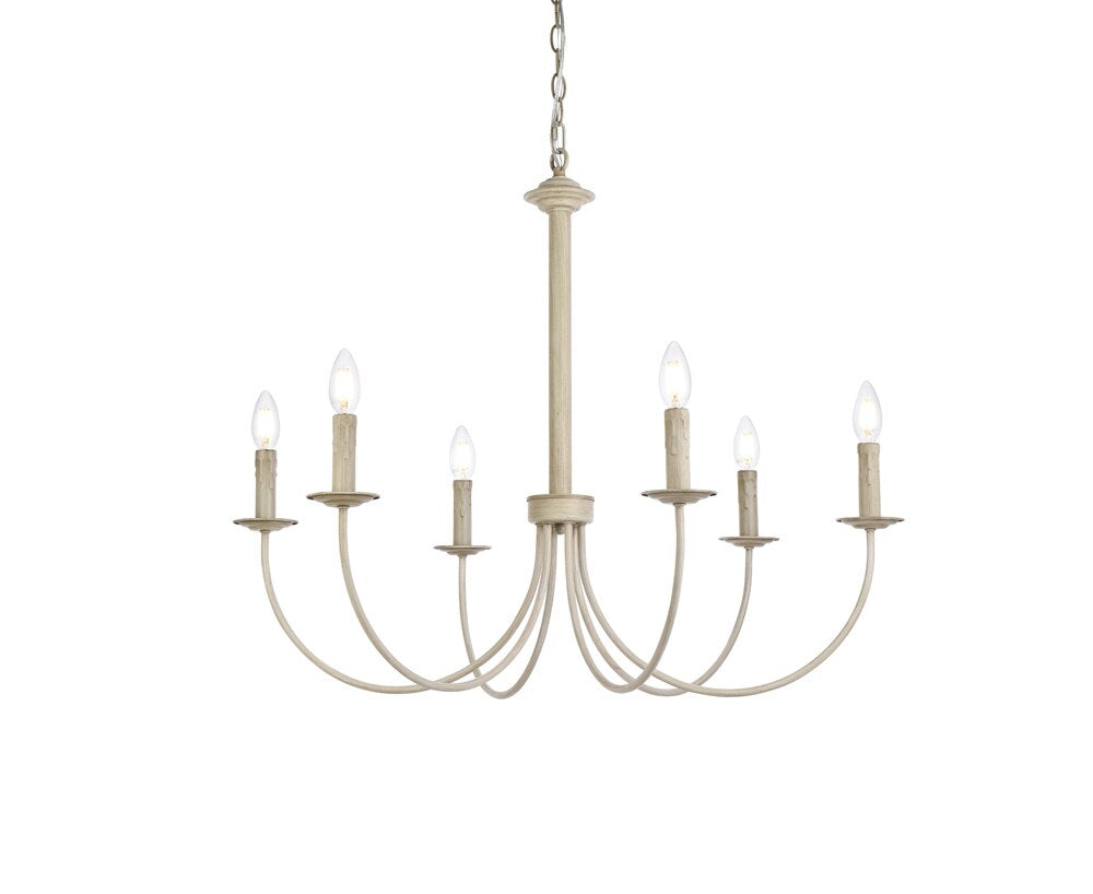Elegant Furniture & Lighting - Brielle 6 lights pendant in weathered dove - LD7041D32WD veiw 1