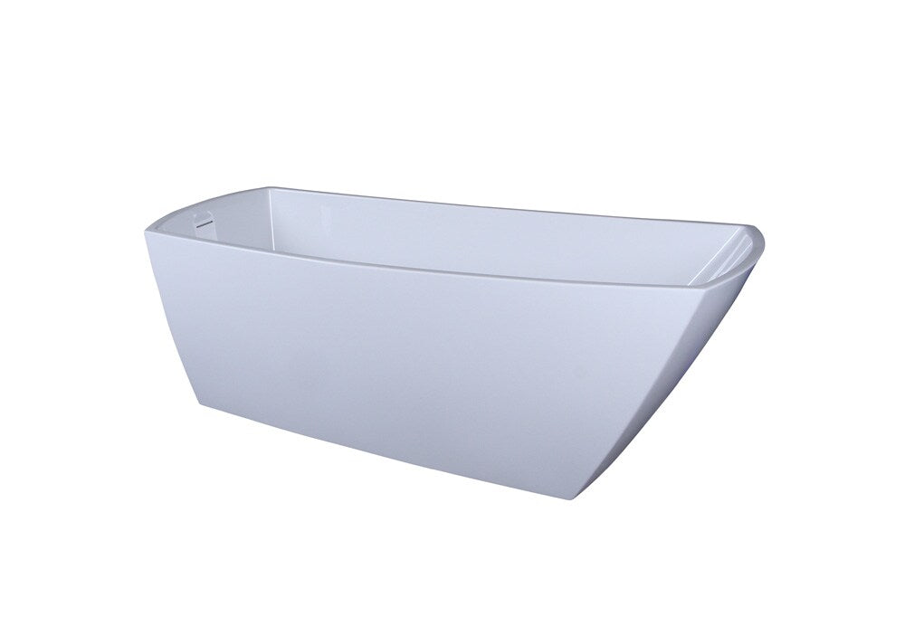 Elegant Furniture & Lighting - Brock 72 inch soaking single slipper rectangular bathtub in glossy white - BT21272GW veiw 8