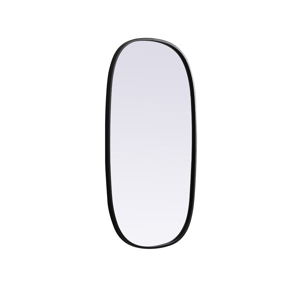 Elegant Furniture & Lighting - Brynn Metal Frame Oval Mirror 20x36 Inch in Black - MR2B2036BLK veiw 8