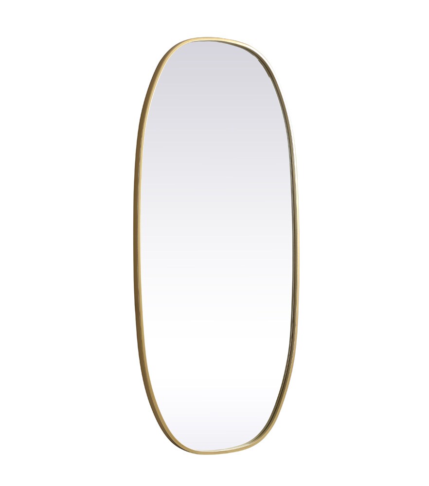 Elegant Furniture & Lighting - Brynn Metal Frame Oval Mirror 24x48 Inch in Brass - MR2B2448BRS veiw 8