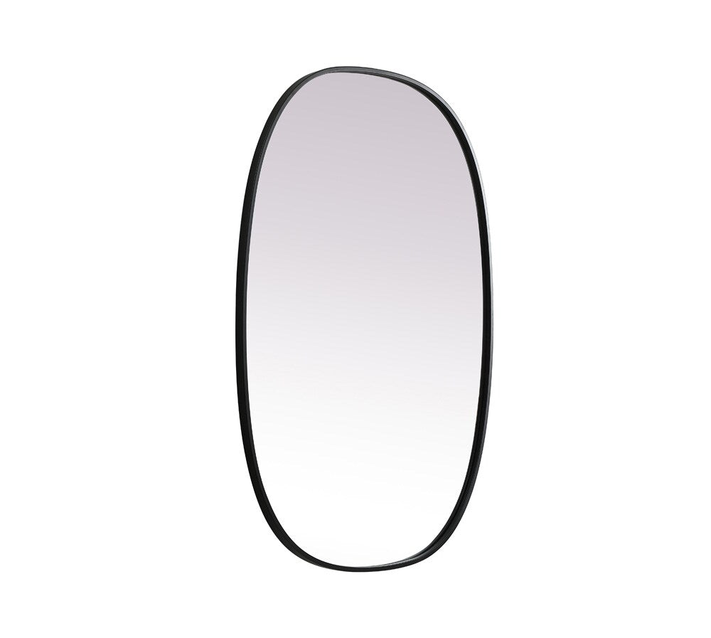 Elegant Furniture & Lighting - Brynn Metal Frame Oval Mirror 27x40 Inch in Black - MR2B2740BLK veiw 8
