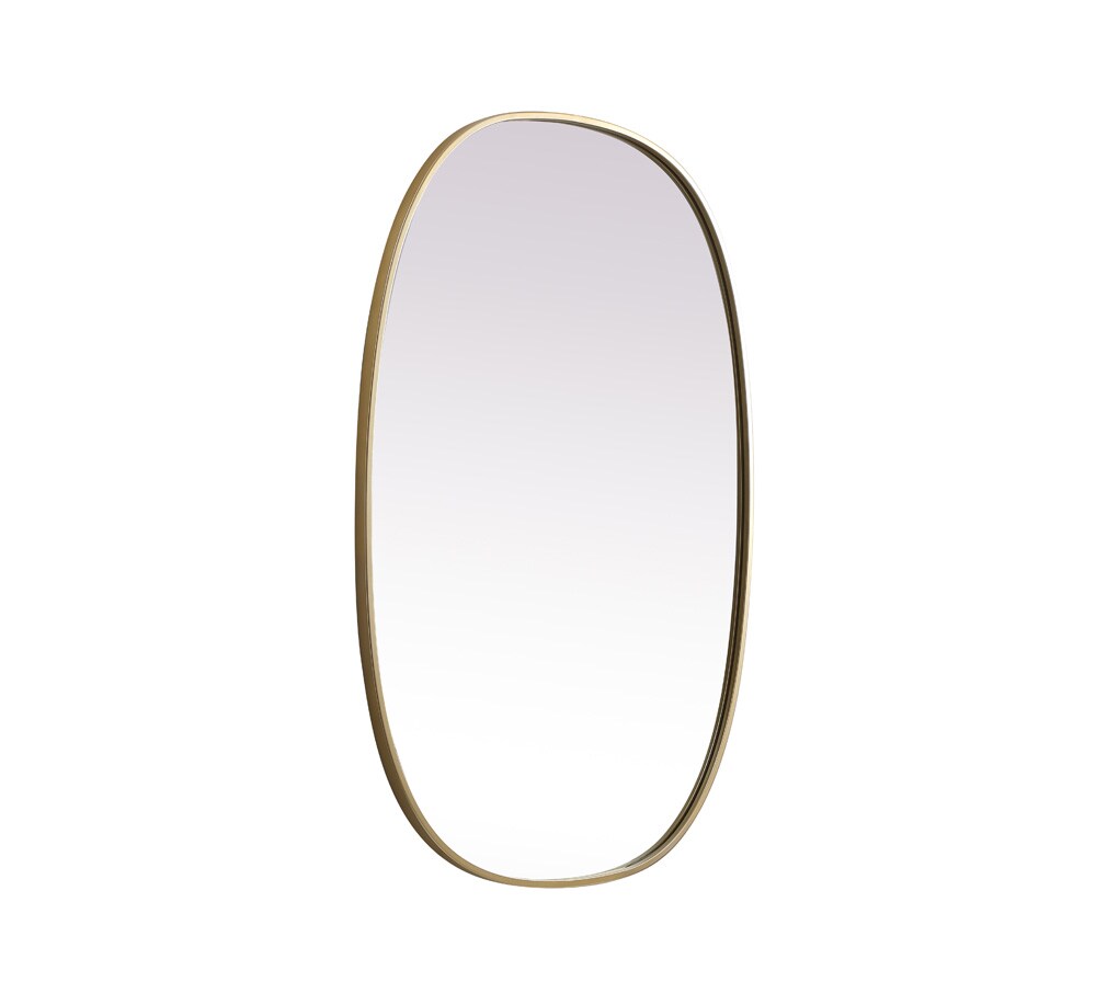 Elegant Furniture & Lighting - Brynn Metal Frame Oval Mirror 27x40 Inch in Brass - MR2B2740BRS veiw 8