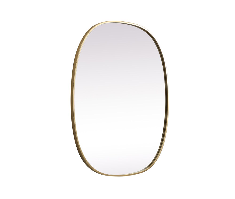 Elegant Furniture & Lighting - Brynn Metal Frame Oval Mirror 30x36 Inch in Brass - MR2B3036BRS veiw 8