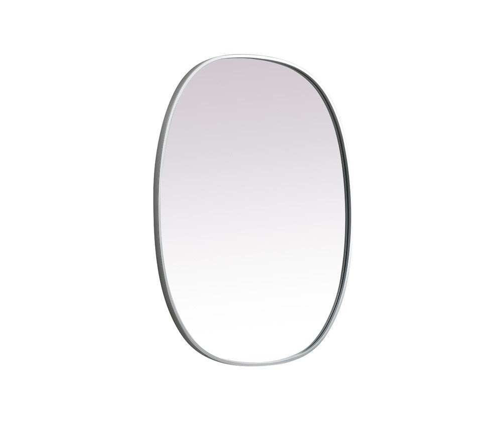 Elegant Furniture & Lighting - Brynn Metal Frame Oval Mirror 30x36 Inch in Silver - MR2B3036SIL veiw 8