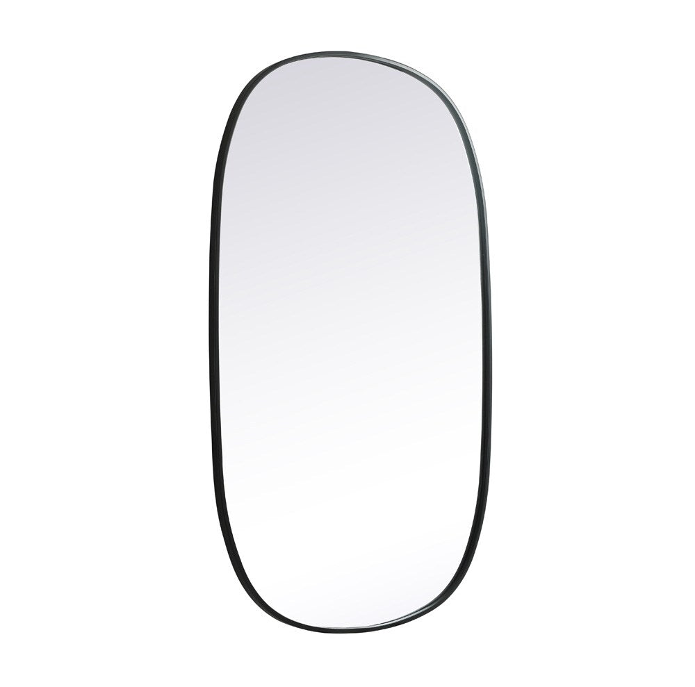 Elegant Furniture & Lighting - Brynn Metal Frame Oval Mirror 30x48 Inch in Black - MR2B3048BLK veiw 8