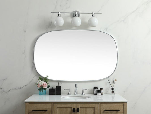 Elegant Furniture & Lighting - Brynn Metal Frame Oval Mirror 30x48 Inch in Silver - MR2B3048SIL veiw 2