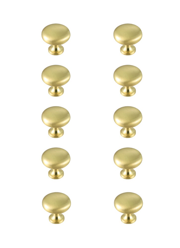 Elegant Furniture & Lighting - Cadon 1.2in Diameter Brushed Gold Mushroom Knob Multipack (Set of 10) - KB2002-GD-10PK veiw 1