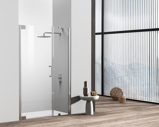 Elegant Furniture & Lighting - Carson Semi-frameless hinged shower door 48 x 72 Polished Chrome - SD404-4872PCH veiw 2
