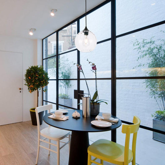 Elegant Furniture & Lighting - Cashel 1 light Black and Clear glass pendant - LD2281 veiw 2