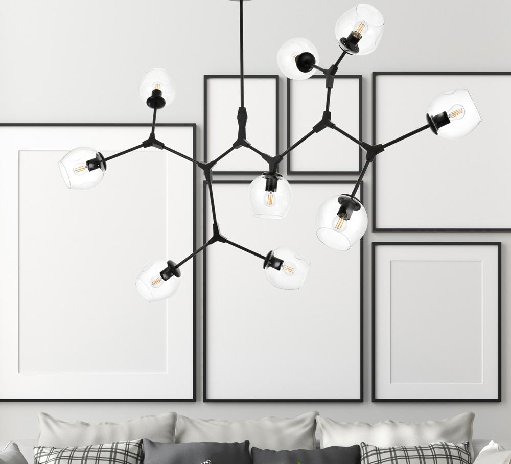 Elegant Furniture & Lighting - Cavoli 60 inch Chandelier in Black - 1712G60BK veiw 9